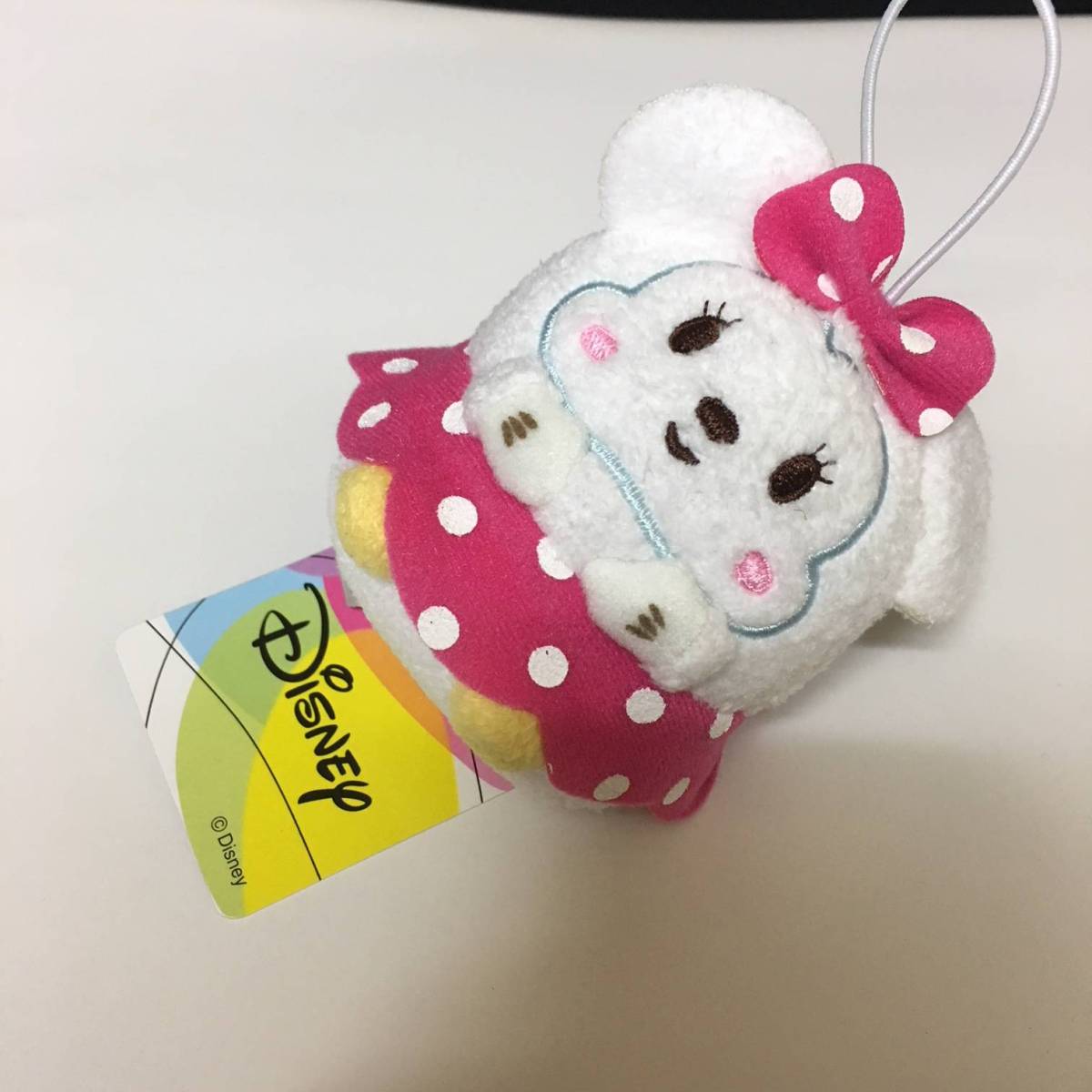 即決 新品★ディズニー ミニーマウス ぽってり マスコット ぬいぐるみ★ホワイトVer. 約10cm拍卖
