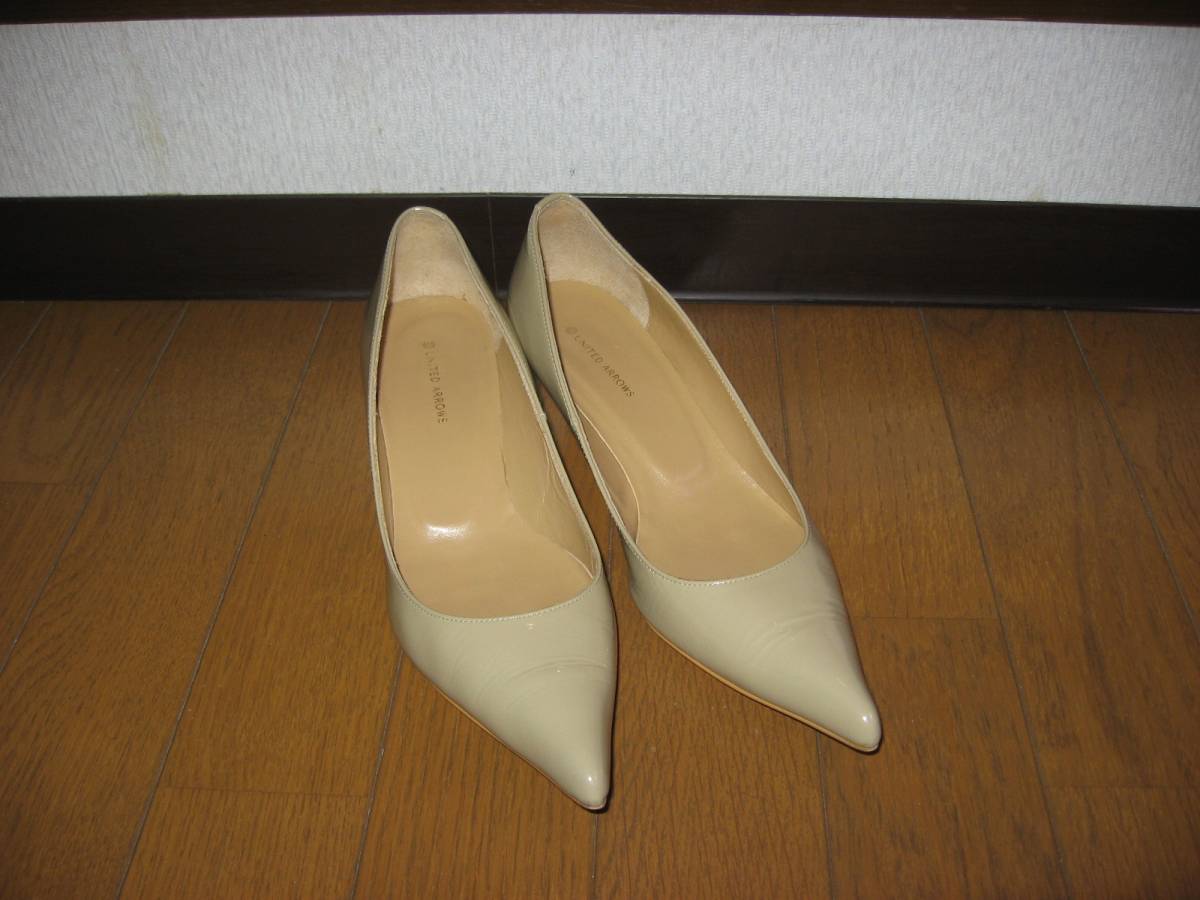 ◆美品!ユナイテッドアローズのポインテッドトゥパンプス36べージュ系◆拍卖