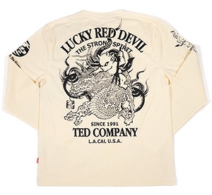 テッドマン/ロンT/白/S/tdls-318/エフ商会/カミナリモータース/爆裂爛漫娘拍卖