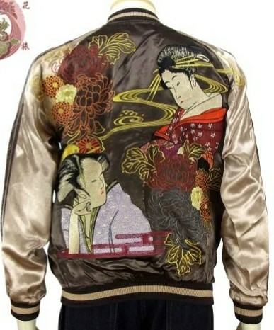 花旅楽団/芸者/スカジャン/M/ssj-516/サトリ拍卖