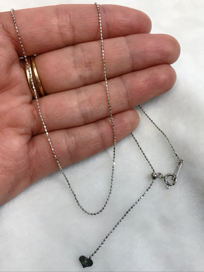 k18WG ネックレス チェーン スライド 長さ 調節 可能 18金 ホワイトゴールド k18 WG ハート 金具拍卖