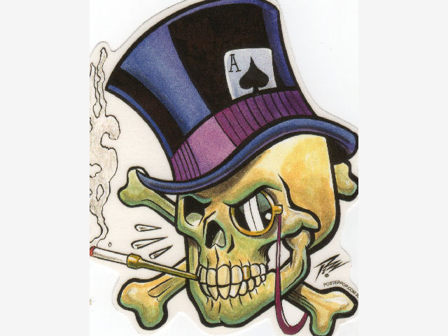 ♪♪▽新品▽即決▽送込▽Pizz≪Top Hat Skull≫ステッカー▽♪♪拍卖