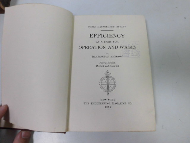 ●P084●Efficiency as a Basis for Operation and Wages●ハリントンエマーソン●1914年●洋書●即決拍卖