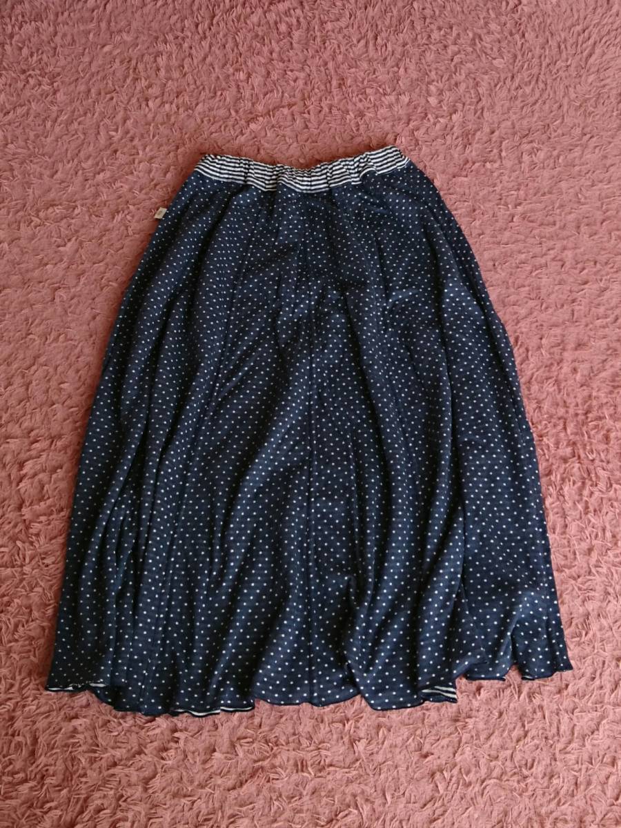最終値下げ 中古 レディース ロングスカート ドット ボーダー リバーシブル Mサイズ拍卖