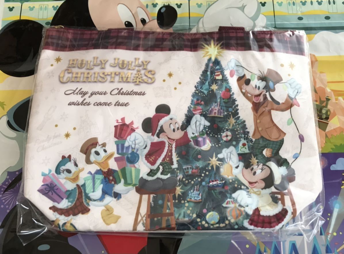 未使用 スーベニアランチケース ランチバッグ クリスマス 2022 HOLLYJOLLYCHRISTMAS ディズニーリゾート ディズニーランド ディズニーシー拍卖