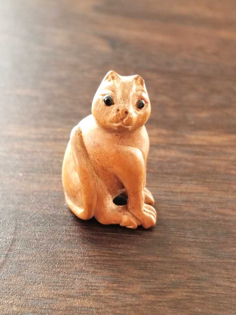 小さい木彫り ネコ 猫拍卖