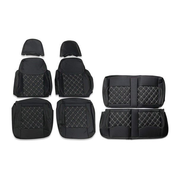 ジムニー JB23 後期 1台分セット シートカバー ダイヤモンドホワイトステッチ AP-CV023-WL拍卖