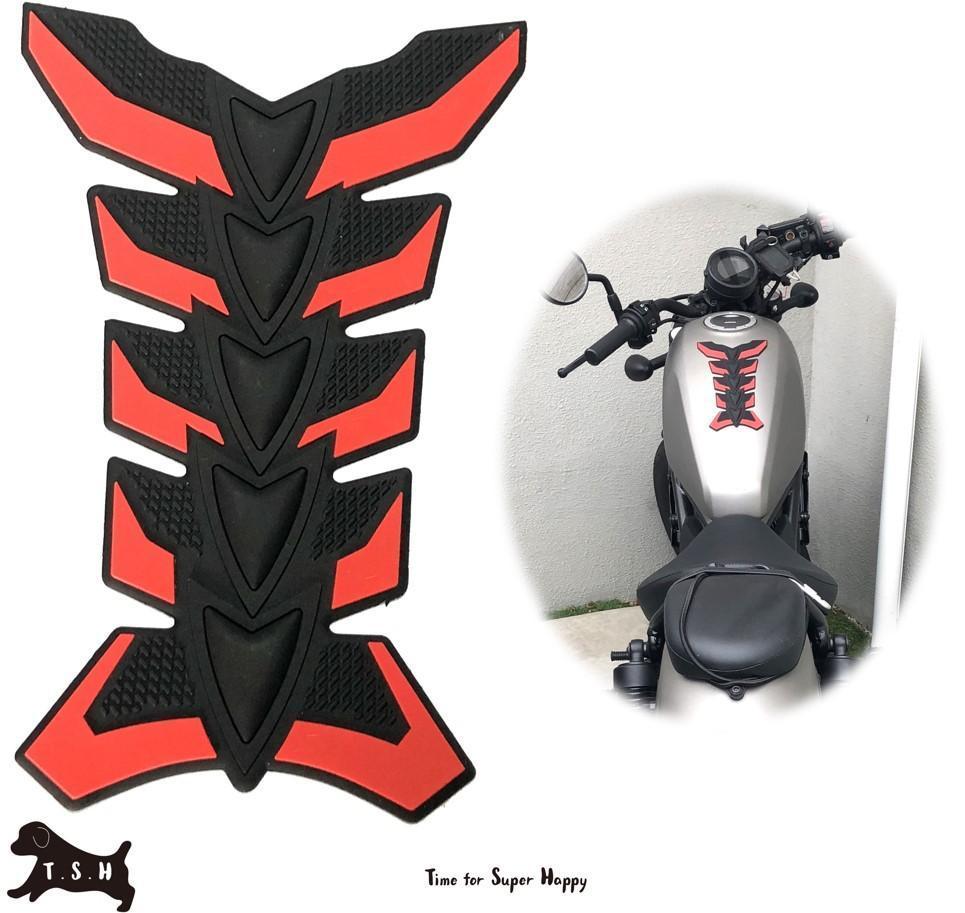 バイク用ガスタンクパッド 【赤色】 ラバー素材 燃料タンクステッカー 高耐久拍卖