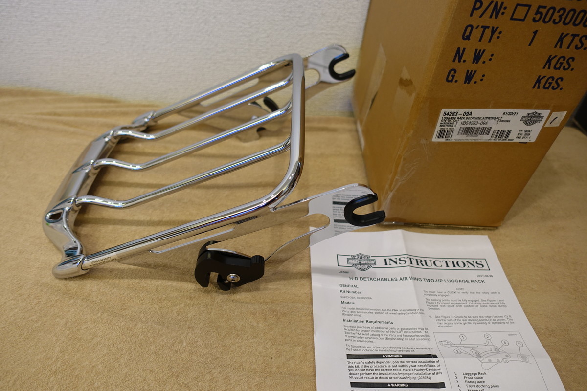 ハーレー純正 TOURING (09-) エアウイング・デタッチャブル・ツーアップ・ラゲッジラック 54283-09A 定価65,340円 ツーリング 1拍卖