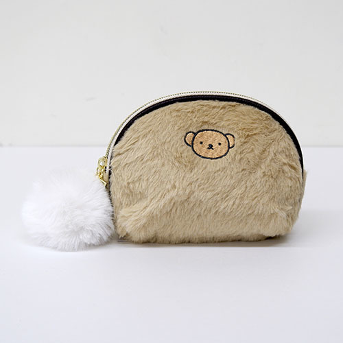 @【即決】◆ファーポーチ ディックブルーナ ポリス◆化粧ポーチ コスメポーチ ふわふわ 小物入れ ブラウン キャラクター//MF2390拍卖