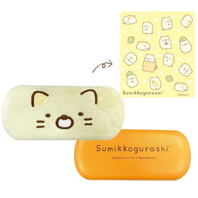 @【即決】■すみっコぐらし■メガネケース /ねこ /メガネクロス付き /ハードタイプ /サンエックス /めがね 眼鏡 /キャラクター // 15408拍卖