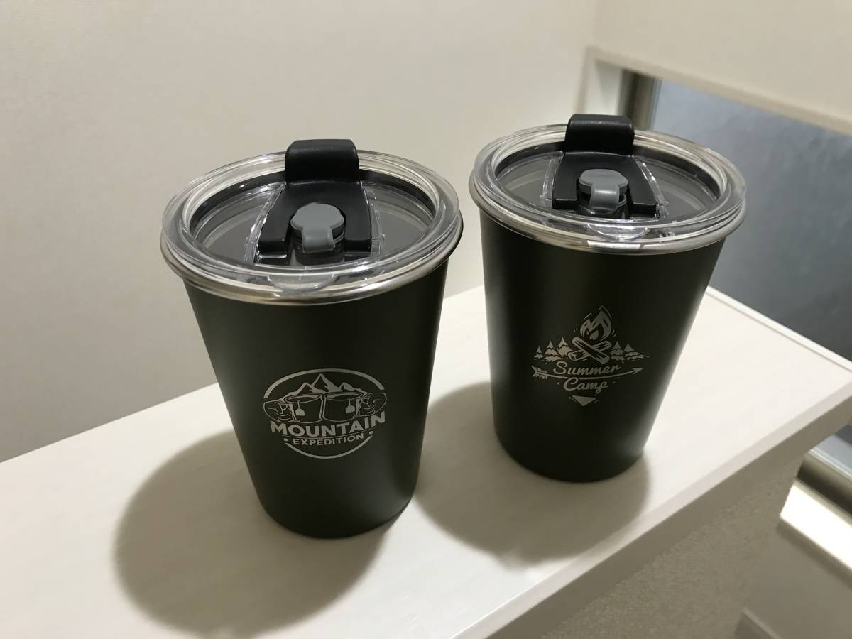 新品未使用 ティーカップ コップ 2個セット キャップ アウトドア 食器 オリーブ ミリタリー拍卖