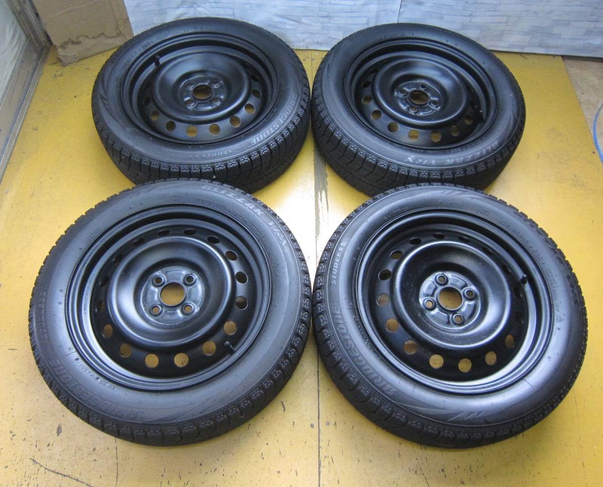 G448☆バリ溝 175/60R16 ブリザック VRX J16X5.5J PCD100 4H拍卖