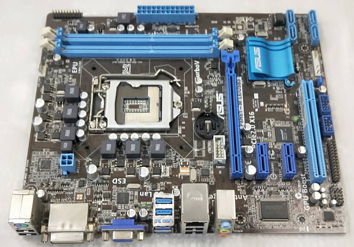 【中古パーツ】BIOS確認のみ、ASUS P8H61-M LE/USB3 マザーボード IOパネル付 LGA1155 ■MB1866拍卖