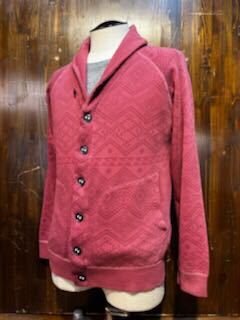 K610 メンズ カーディガン URBAN RESEARCH アーバンリサーチ スウェット レッド 赤 薄手 柄 / M (6)拍卖