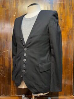 K652 メンズ ジャケット Davit MEURSAULT ダヴィットモルソー ブラック 黒 無地 個性的 細身 スリム / M (8)拍卖