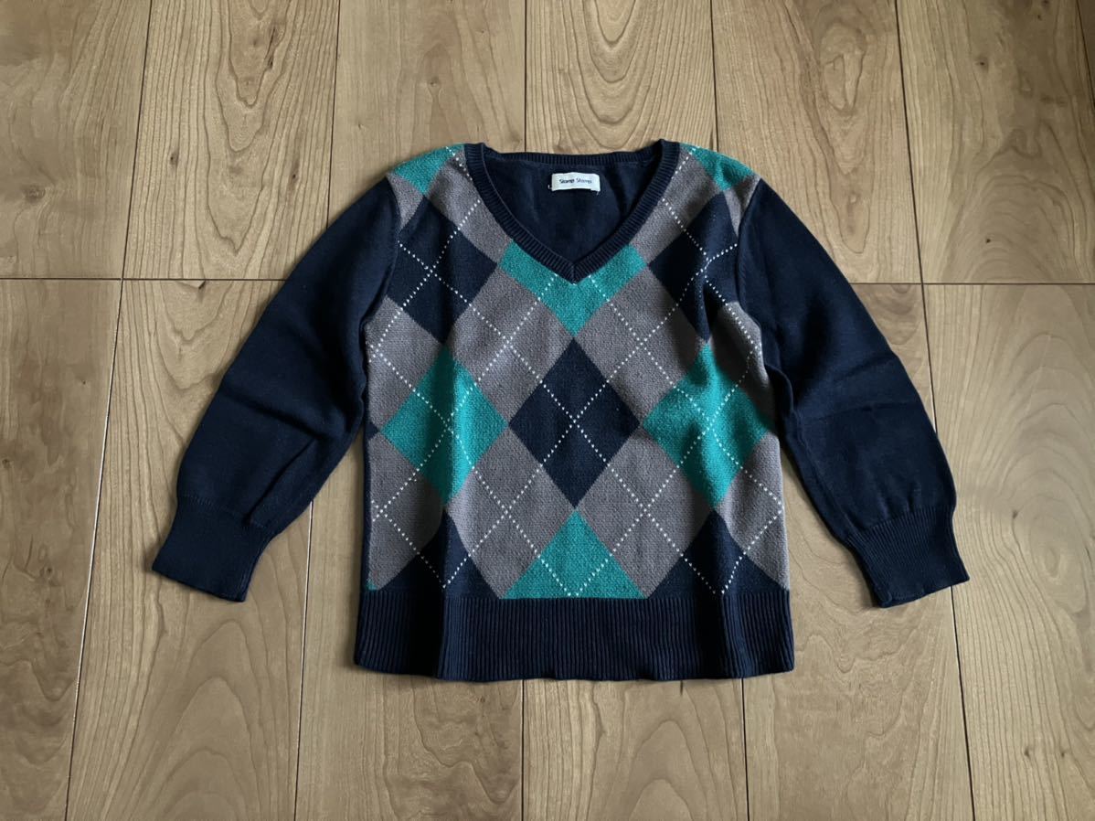 美品 stomp stamp アーガイルニット ネイビー グリーン 100センチ拍卖