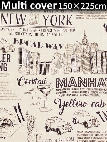 アメリカン マルチカバー 150×225cm ( ニューヨーク ) NYC ベッドカバー ソファカバー 布 おしゃれ カーテン 西海岸風 アメリカン雑貨拍卖