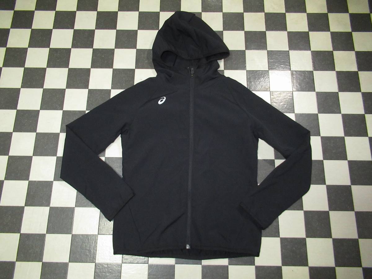 ★アシックス★美品 S 黒 クロスジャケット フーディー D1:吸汗速乾性拍卖