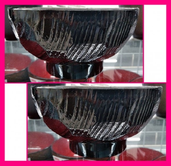 【会津塗 お椀 2個】★漆器 「亀甲汁椀 黒内朱」:日本製 レンジ・食器洗浄機対応 No3b:DS 8240 食器 椀 小丼 小丼ぶり拍卖