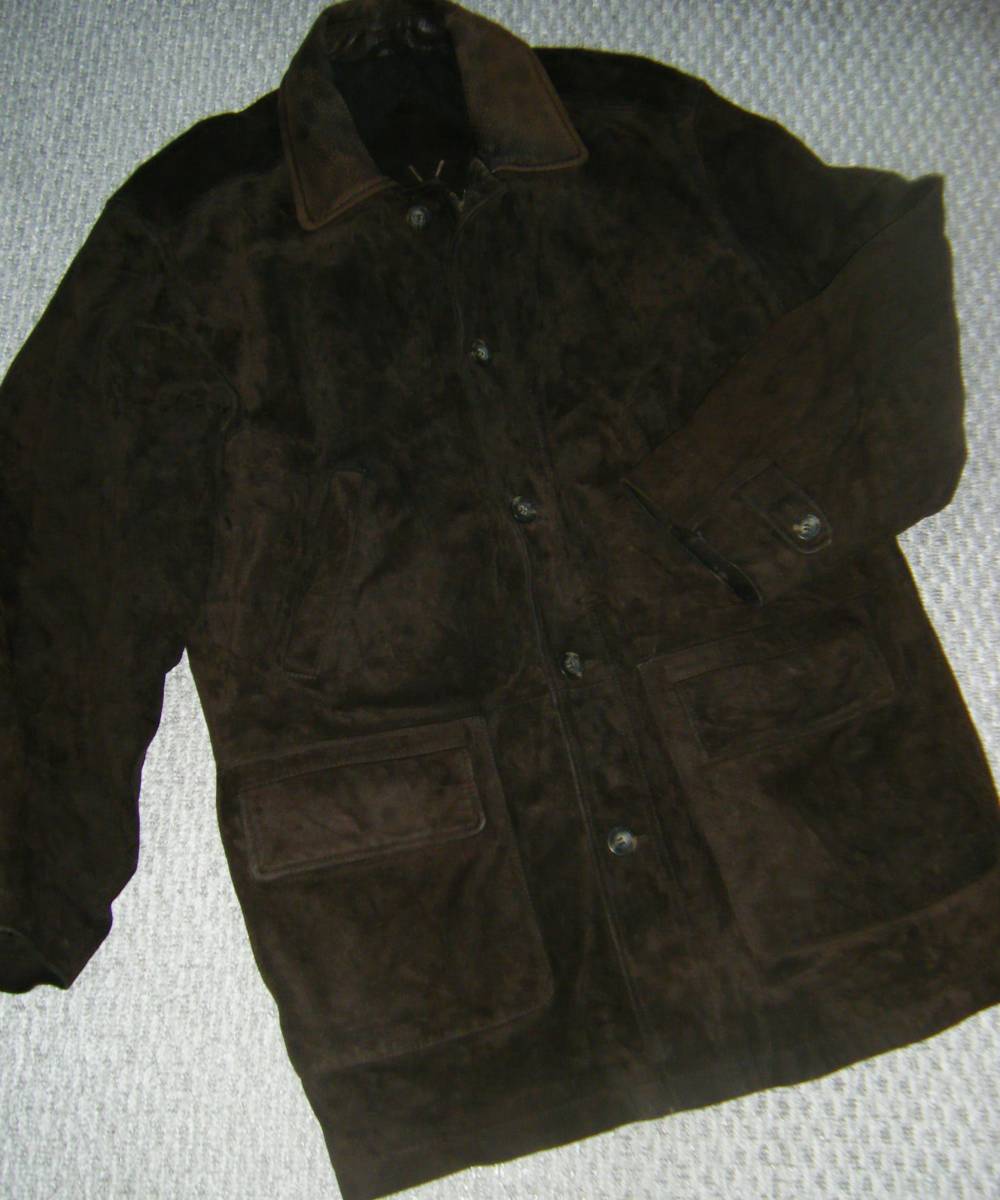 ☆YVES SAINT LAURENTイヴ・サンローラン スエードジャケット コート 50サイズ ヴィンテージ ブラウン系拍卖
