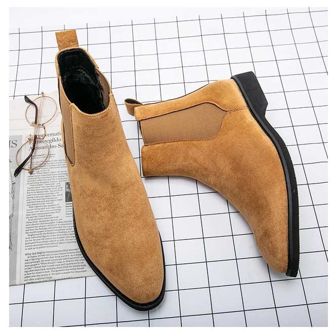 ★NEW★メンズ TL21248-27.0cm/44 ショートブーツ ブラウン(2色) ビジネスシューズ ワークブーツ サイドゴア拍卖