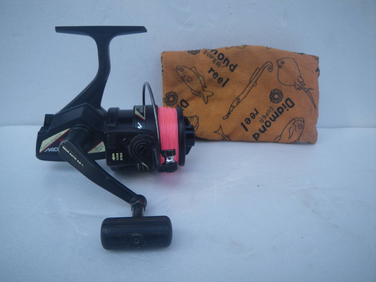 大森 ダイヤモンド マイクロ 7-C1 (シマノの2000番位)動作(回転.ストッパー.ドラグ.ラインローラー)確認済 多少傷.スレ等有ります拍卖