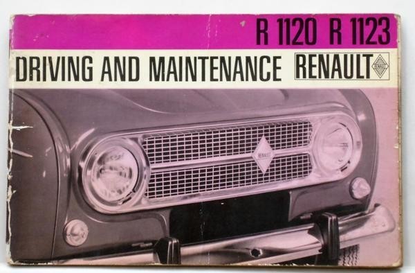RENAULT R1120/1123 1967 OWNERS MANUAL拍卖