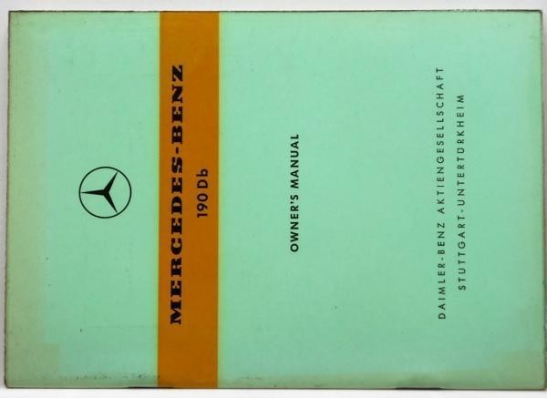 Mercedes Benz 190Db Owner's Manual 英語版 1960拍卖
