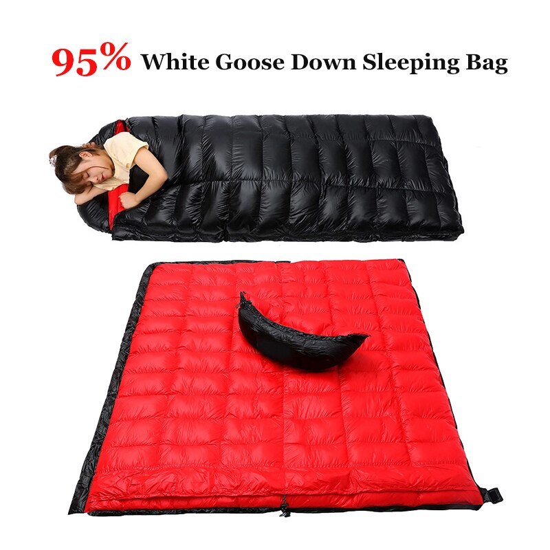 爆売れ キャンプ アウトドア ハイキング 旅行 寝泊り 寝袋 シェラフ バックパッキング グースダウン 95% 冬用 超軽量拍卖