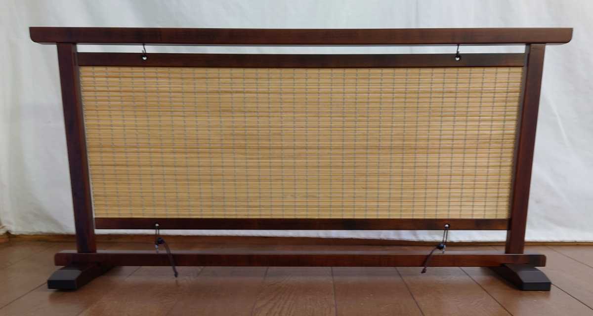 衝立 結界 小さな 1枚式 和風 パーテーション 木簾 タペストリー 調 衝立 サイズ(約cm)106.5x27.5x50 アクセント 結界 屏風拍卖