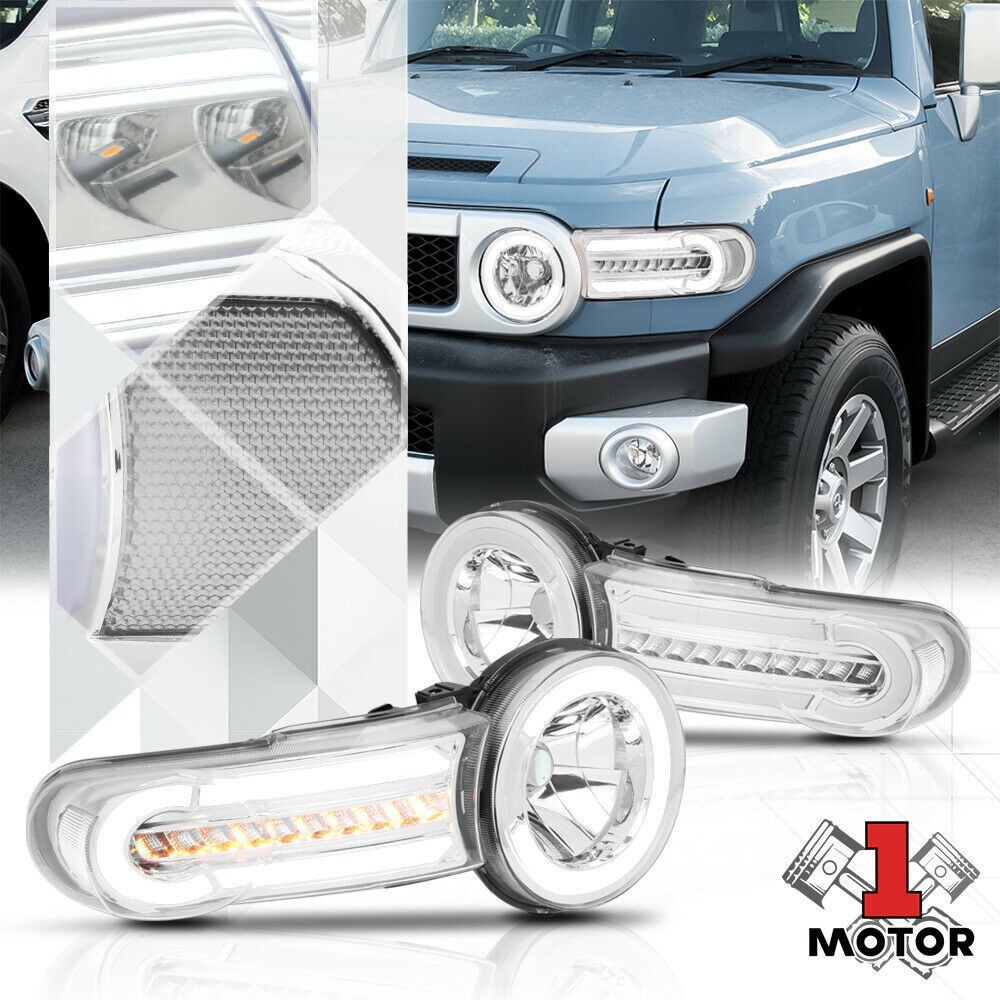 トヨタ FJクルーザー LED ヘッドライト 流れるウインカー付! DRL付! 2014-2018 純正 バンパー ホイール マフラー ルーフラック 2拍卖