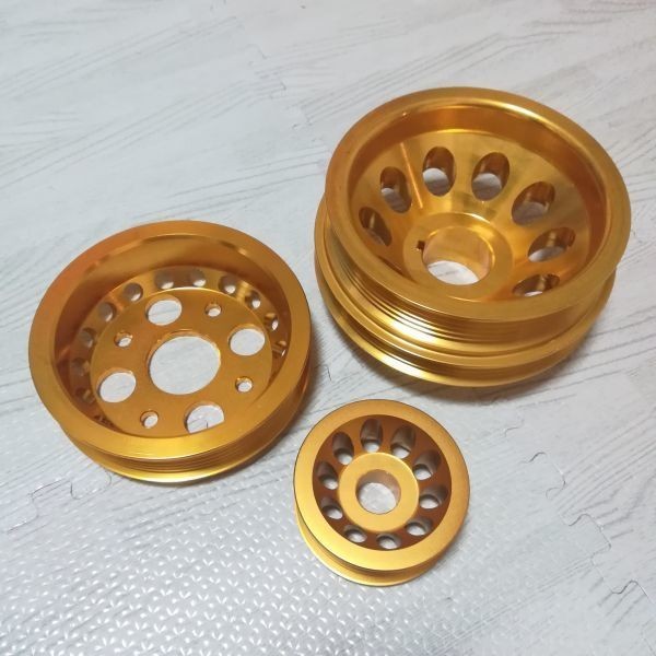 Z33 V35 VQ35DE 軽量 アルミプーリー 3点 レッド スカイライン フェアレディZ 350Z G35 マフラー バンパー エキマニ ヘッドライト拍卖