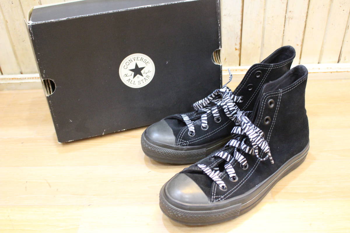 ●CONVERSE ALL STAR/コンバースオールスター AS SUEDE HI 1P423 BLACK size:24.0cm スニーカー シューズ 靴●拍卖
