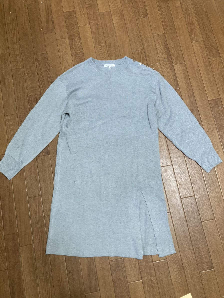 THE SHOP TKワールド★グレー ニット ロングワンピース★M拍卖