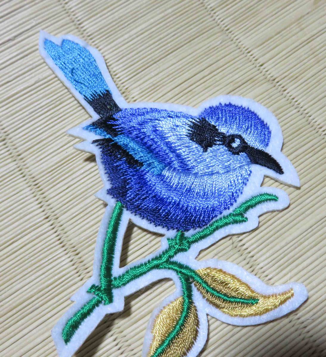 紺青鳥 橙葉◆新品ブルーバード 木の枝 リーフ 刺繍ワッペン(パッチ)激渋■自然 ネーチャー バードウィング◆洋服・衣類・衣服DIY拍卖