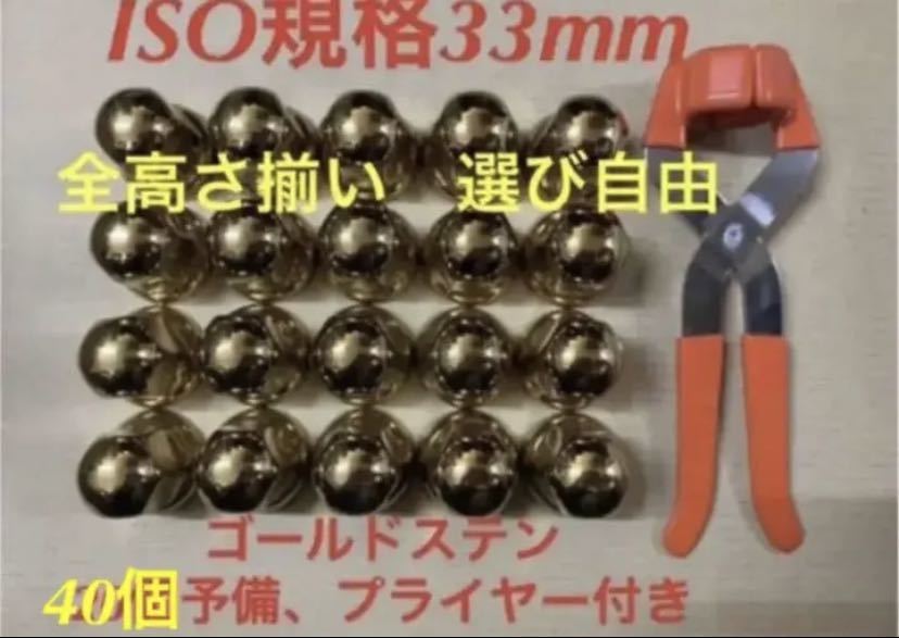 ゴールドステン◆ナットキャップ★ISO規格33mm ★40個予備プライヤー付き拍卖