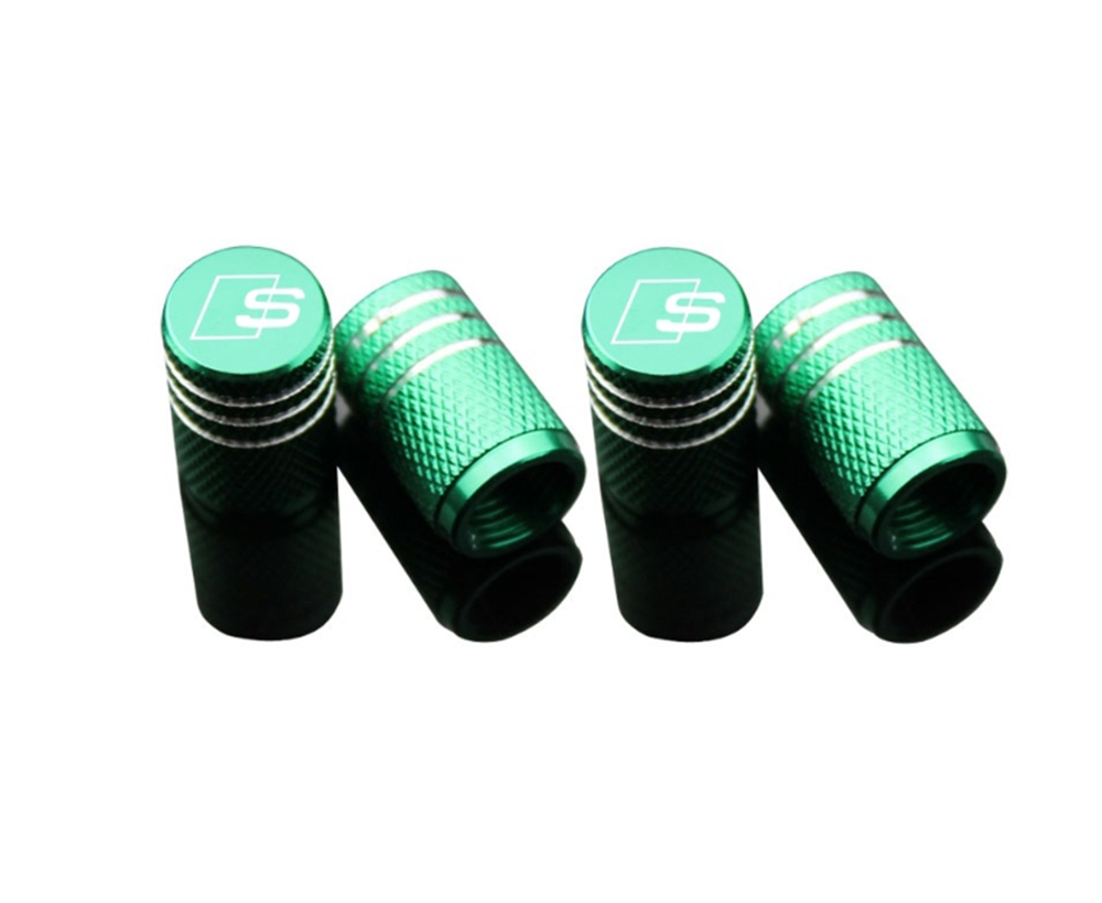 アウディAudi S Line タイヤ エアーバルブキャップ 緑 4個 A3 S3 A4 S4 RS4 A5 S5 A6 S6 A7 S7 A8 S8 TT Q5 Q7拍卖