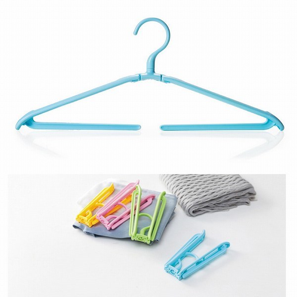 「bxi-a2」 携帯 折りたたみ ハンガー ズボン パンツ タオル 洗濯 旅行 キャンプ アウトドア コンパクトブルー拍卖