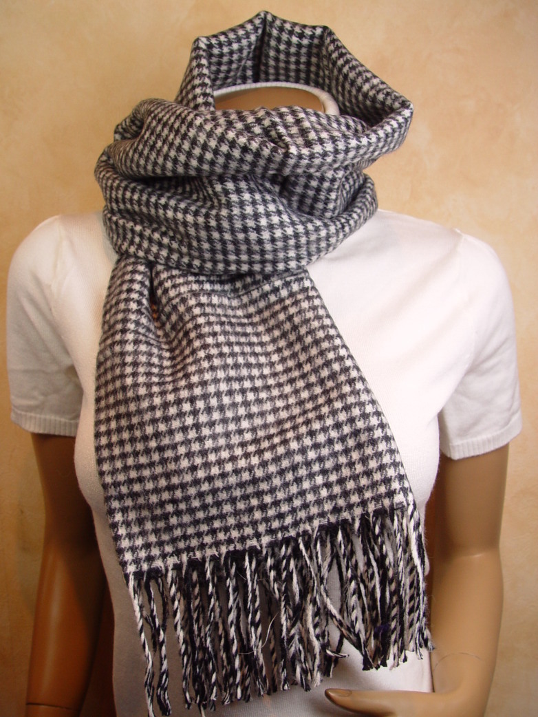 カシミア100%英国”ストール”新作千鳥格子〇*:..azu00c拍卖