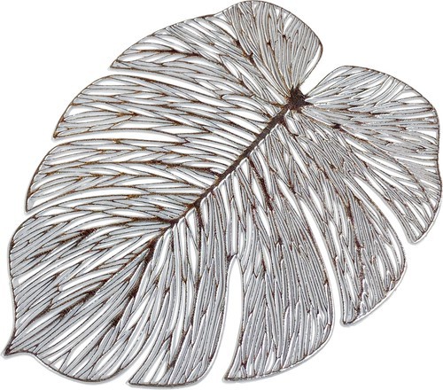 ★ハワイアン雑貨★モンステラ コースター4枚セット/PVC/Place mat/<シルバー>拍卖