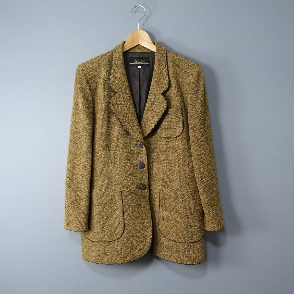 美品*Leilian/レリアン/11/日本製/ウールジャケット/ブラウン系/茶/レディース/上着/トップス拍卖