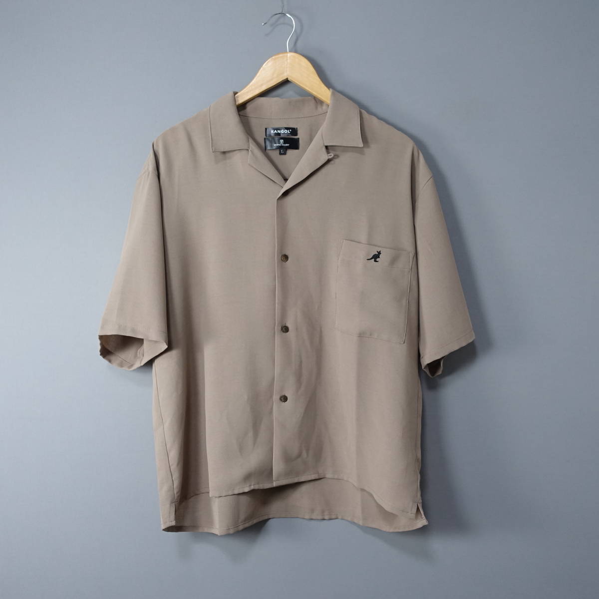 美品*KANGOL/カンゴール/L/半袖シャツ/グレージュ/メンズ/トップス拍卖