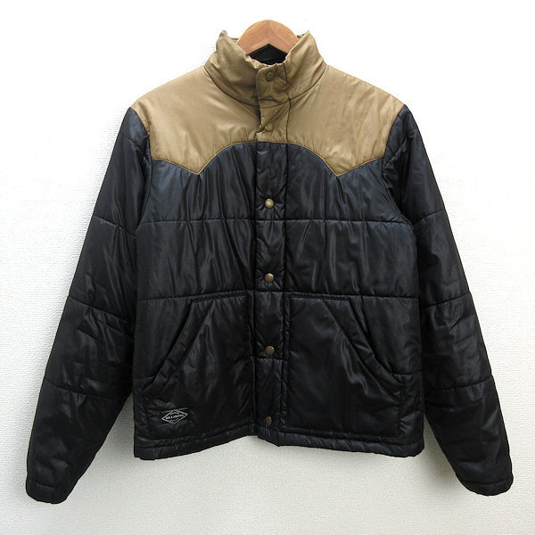 k■ビラボン/Billabong ツートーンカラー 中綿ジャケットJKT【M】ベージュ黒/MENS■80【中古】拍卖