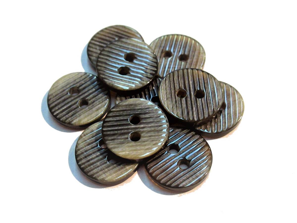 手芸 和洋裁用釦 ボタン 地柄二つ穴ボタン ブラウン(13mm10個入り)b1012-ka拍卖