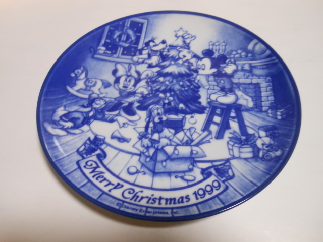 ☆ディズニー クリスマス プレート 皿 陶器 1999☆拍卖