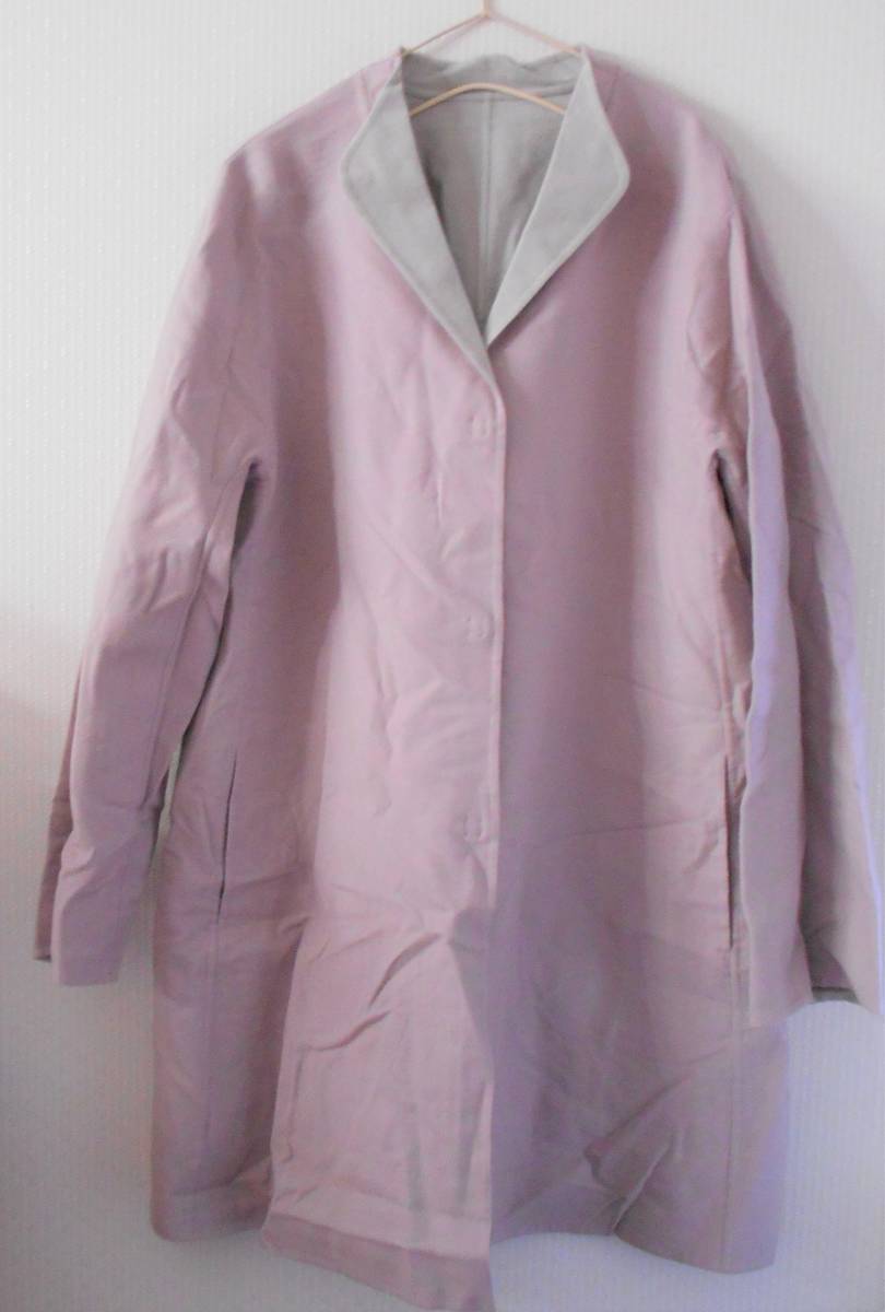 【新品】70%オフ Lelian レディス 配色コート ピンク 13+ ウール シルク レリアン ※紙タグ無し 定価209000円拍卖