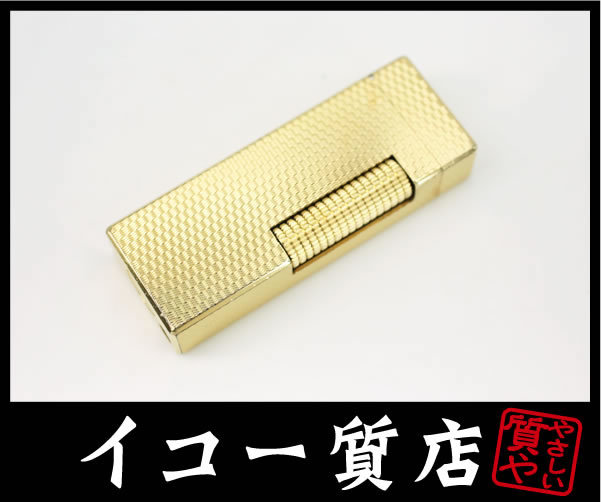 イコー質店 ダンヒル ★希少 着火良好 ローラガスライター RL1208 総柄×ゴールド 美品 RY6495拍卖