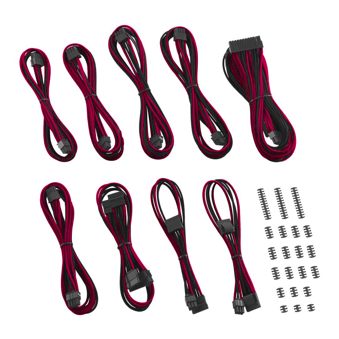 CableMod C-Series ModMesh Classic Cable Kit for Corsair RMi RMx RM (Black Label) Black Blood Red Set / ケーブル メッシュ コルセア拍卖