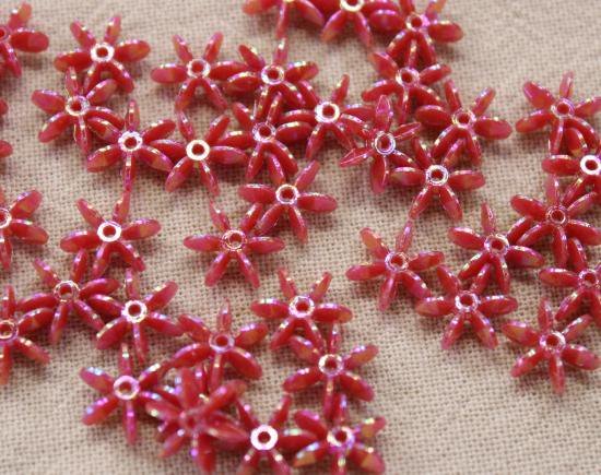 ビーズ【クリスタルフラワービーズ12mm(ワインレッド)】No106拍卖